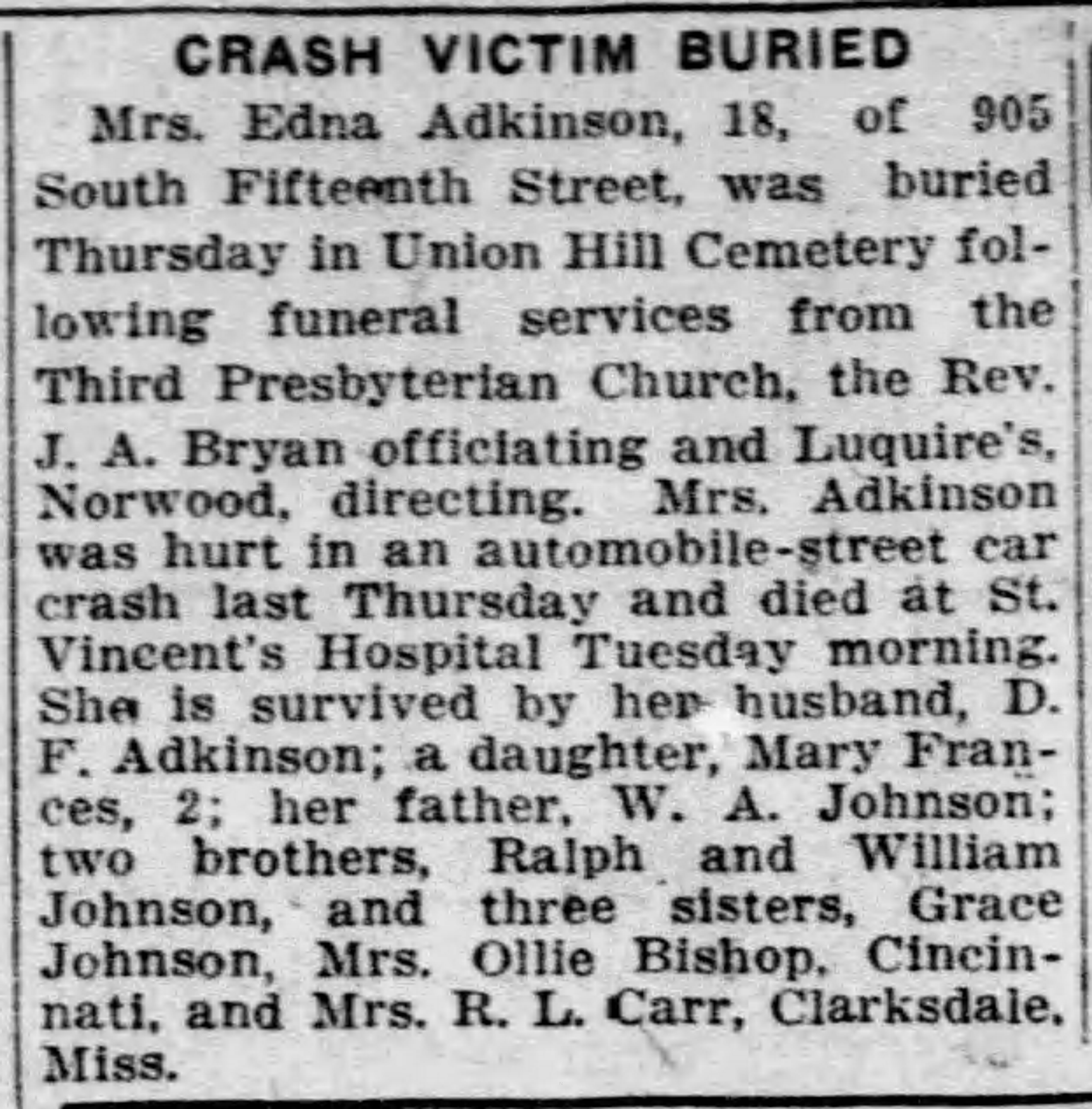 Edna Adkinson obituary